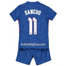 England Sancho 11 Børn Udebane Fodboldsæt Euro 2020 S/S (+ Korte bukser)